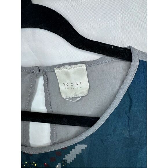 Summer shirt tribal Aztec beaded sparkly size large - Picture 4 of 14